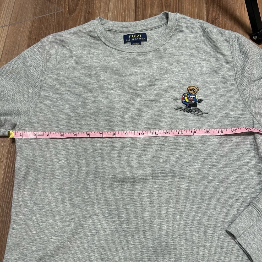Polo Ralph Lauren men’s thermal long sleeve pullover ski bear waffle knit sleep